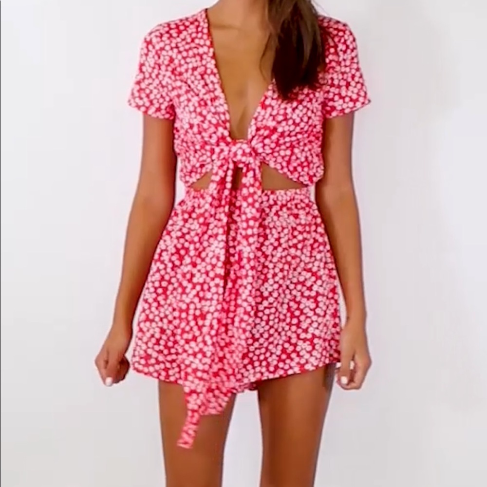PRINCESS POLLY TIE FRONT ROMPER